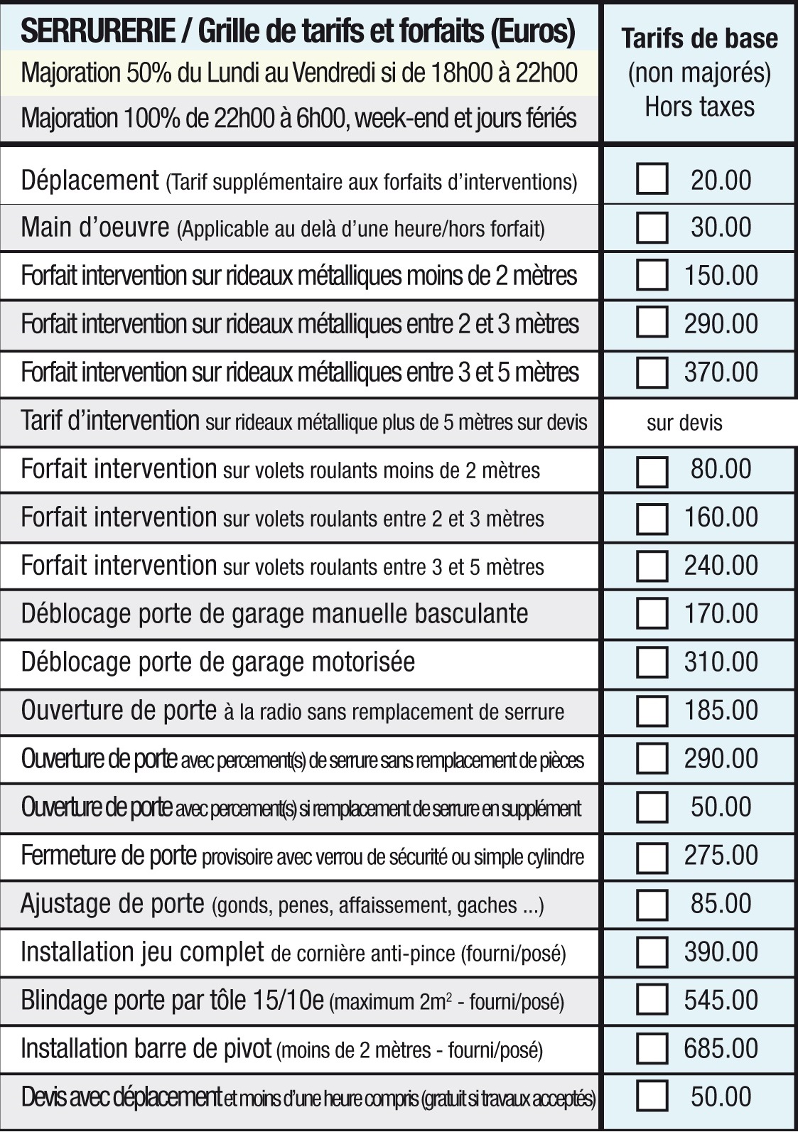 prix serrurier pour changer serrure